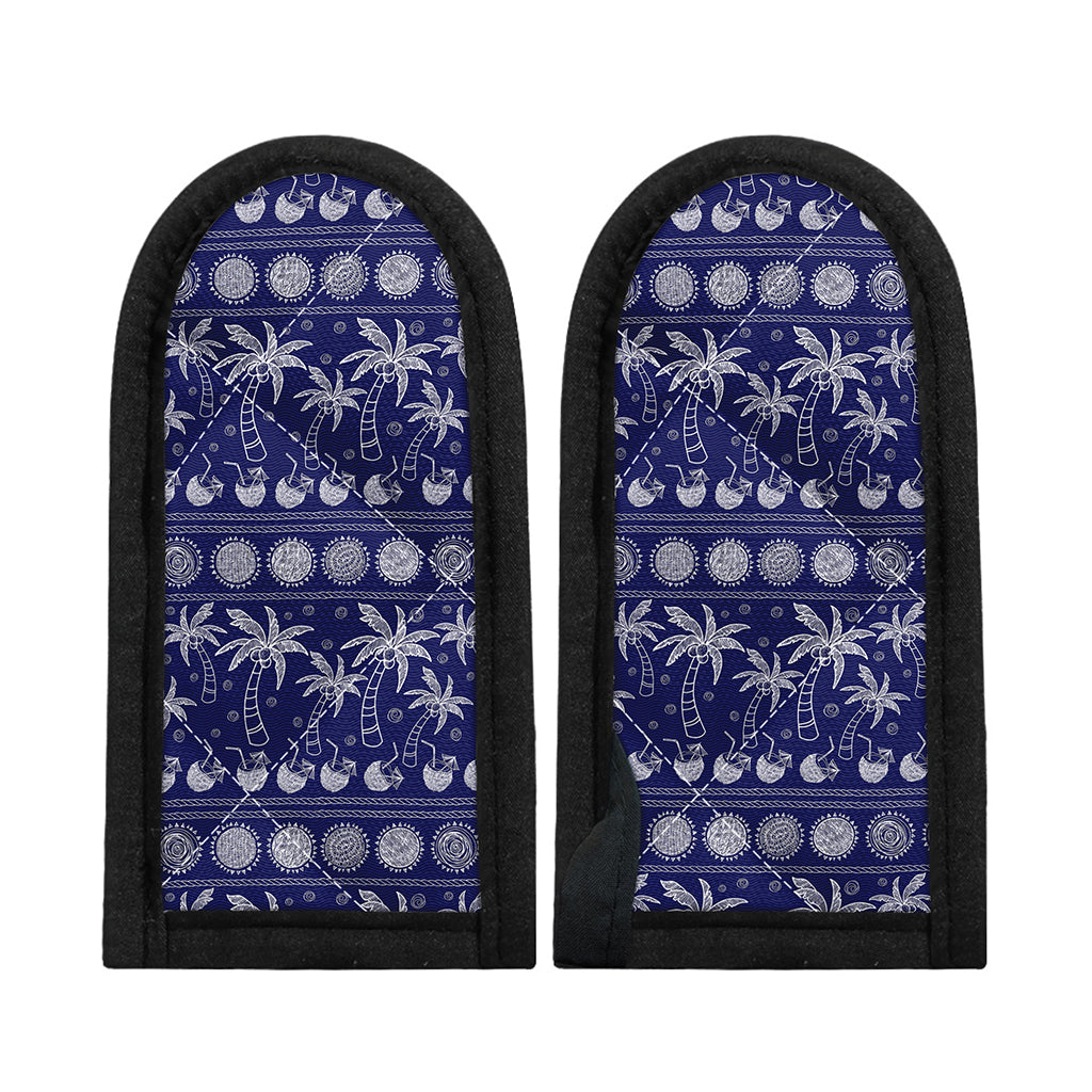 Blue Summer Coconut Pattern Print Skillet Handle Cover