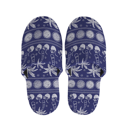 Blue Summer Coconut Pattern Print Slippers