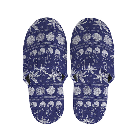 Blue Summer Coconut Pattern Print Slippers