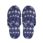 Blue Summer Coconut Pattern Print Slippers