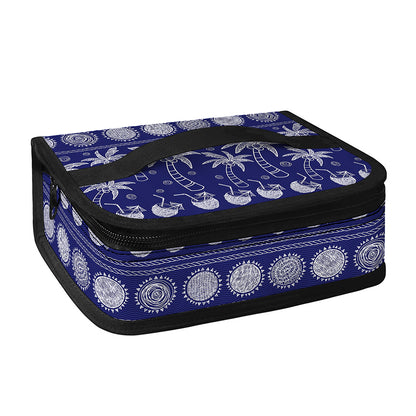 Blue Summer Coconut Pattern Print Small Lunch Bag