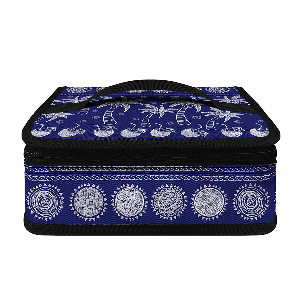 Blue Summer Coconut Pattern Print Small Lunch Bag