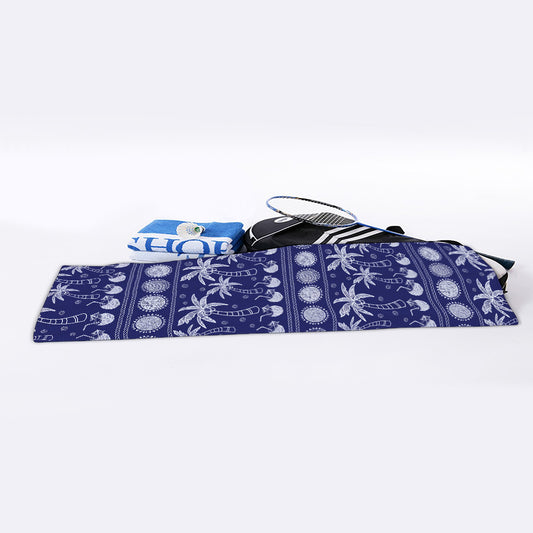 Blue Summer Coconut Pattern Print Sports Towel