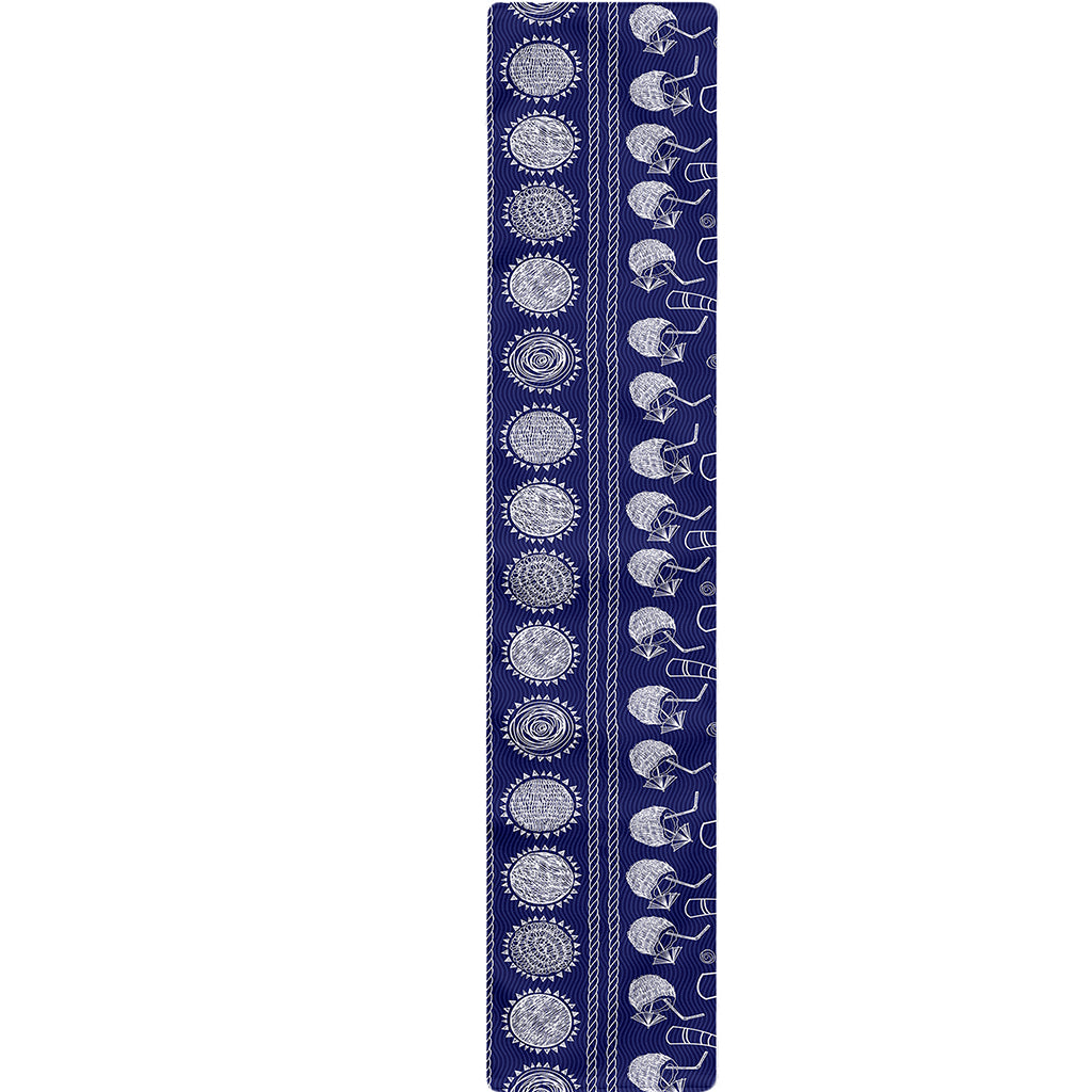 Blue Summer Coconut Pattern Print Table Runner