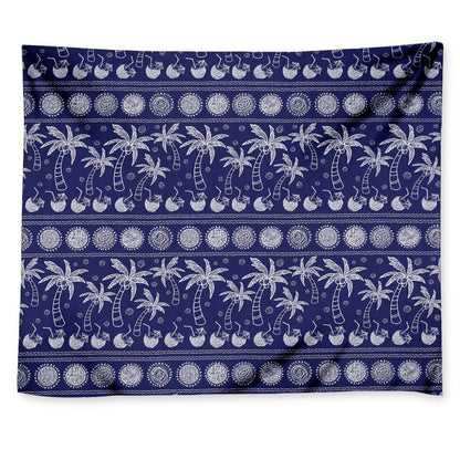 Blue Summer Coconut Pattern Print Tapestry