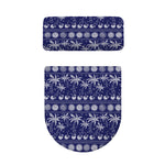 Blue Summer Coconut Pattern Print Toilet Lid And Tank Cover Set