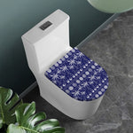 Blue Summer Coconut Pattern Print Toilet Lid Cover