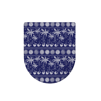 Blue Summer Coconut Pattern Print Toilet Lid Cover
