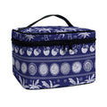 Blue Summer Coconut Pattern Print Travel Makeup Bag