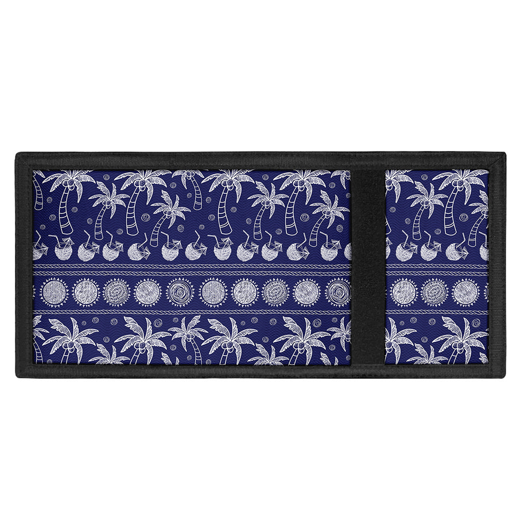Blue Summer Coconut Pattern Print Trifold Wallet