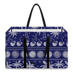 Blue Summer Coconut Pattern Print Utility Tote Bag