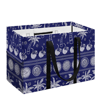 Blue Summer Coconut Pattern Print Utility Tote Bag