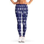 Blue Summer Coconut Pattern Print Women's Leggings