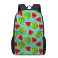 Blue Summer Watermelon Pattern Print 17 Inch Backpack