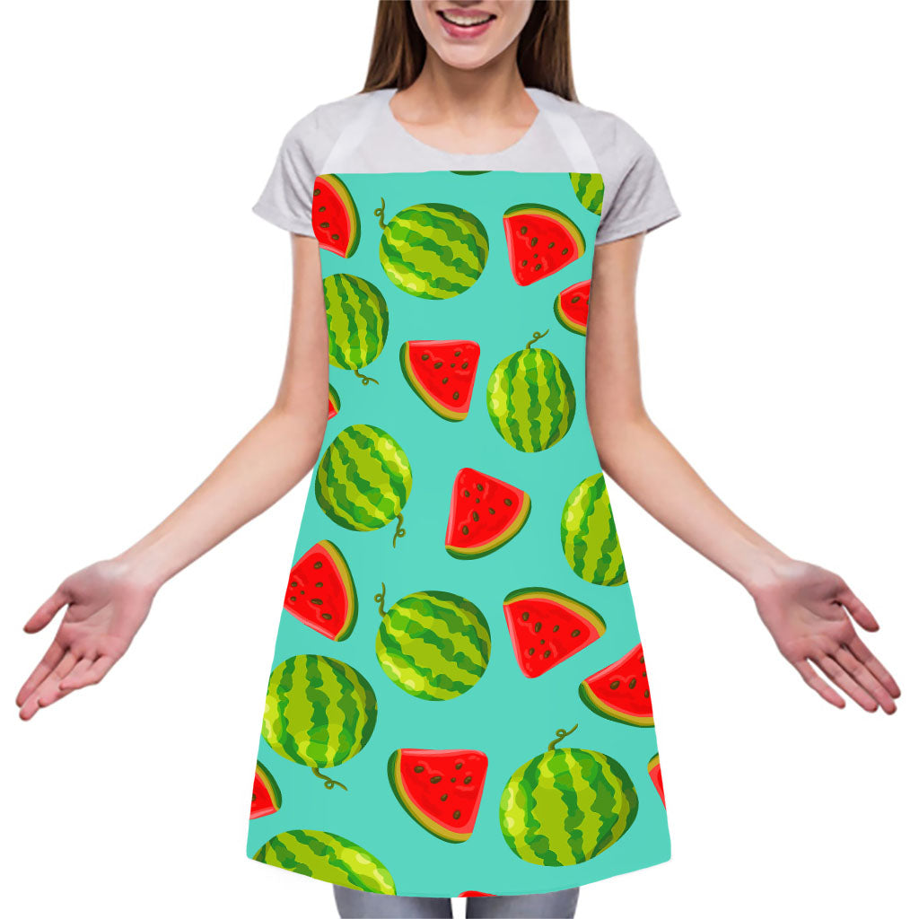 Blue Summer Watermelon Pattern Print Adjustable Apron