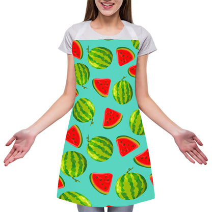 Blue Summer Watermelon Pattern Print Adjustable Apron