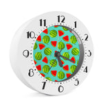 Blue Summer Watermelon Pattern Print Alarm Clock