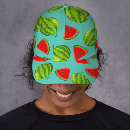 Blue Summer Watermelon Pattern Print Baseball Cap