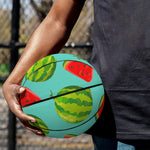 Blue Summer Watermelon Pattern Print Basketball