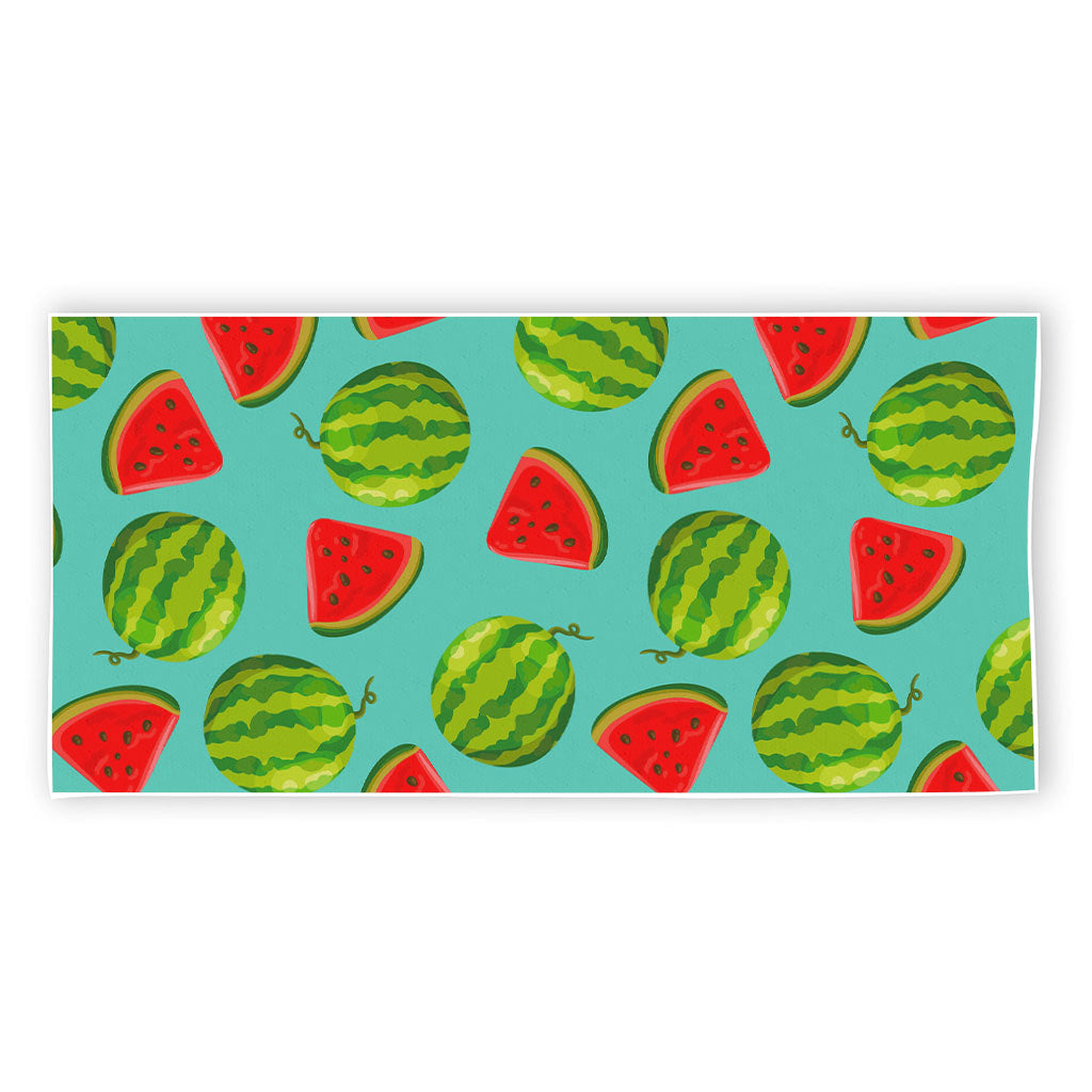 Blue Summer Watermelon Pattern Print Beach Towel