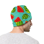 Blue Summer Watermelon Pattern Print Beanie