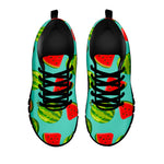 Blue Summer Watermelon Pattern Print Black Running Shoes