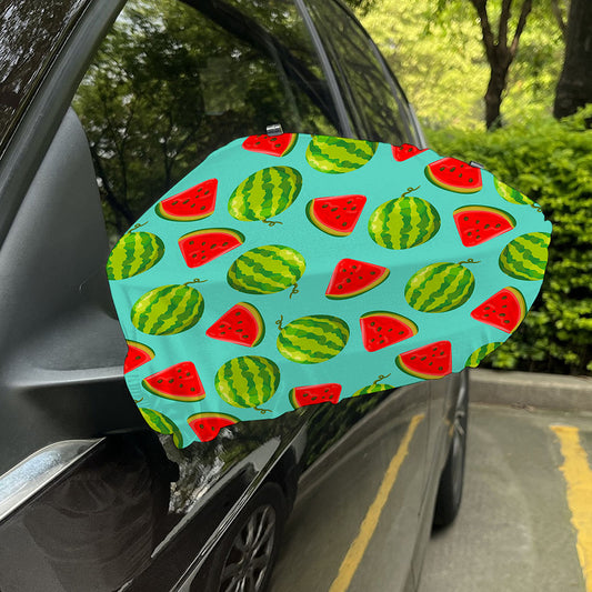 Blue Summer Watermelon Pattern Print Car Side Mirror Covers