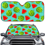 Blue Summer Watermelon Pattern Print Car Windshield Sun Shade