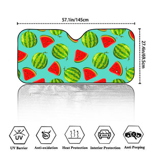 Blue Summer Watermelon Pattern Print Car Windshield Sun Shade