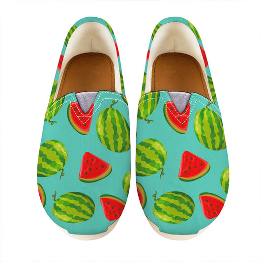 Blue Summer Watermelon Pattern Print Casual Shoes