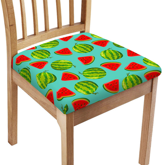 Blue Summer Watermelon Pattern Print Chair Cushion Cover