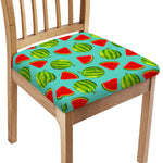 Blue Summer Watermelon Pattern Print Chair Cushion Cover