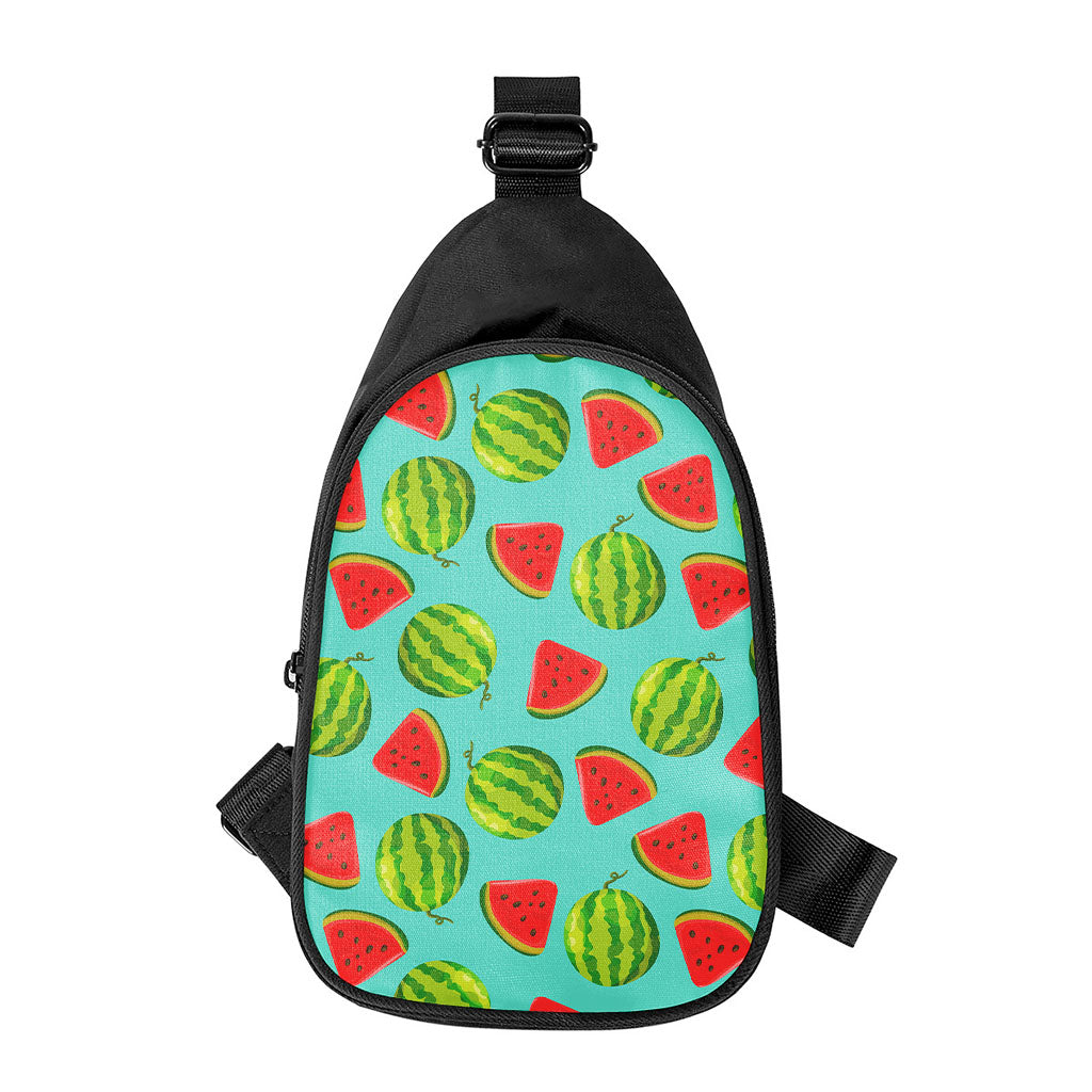 Blue Summer Watermelon Pattern Print Chest Bag