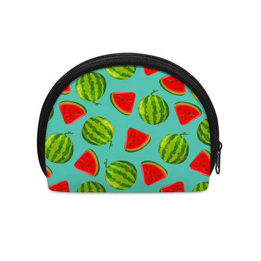 Blue Summer Watermelon Pattern Print Coin Purse