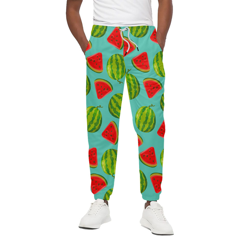 Blue Summer Watermelon Pattern Print Cotton Pants