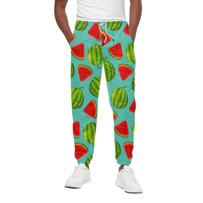Blue Summer Watermelon Pattern Print Cotton Pants