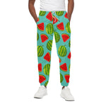 Blue Summer Watermelon Pattern Print Cotton Pants