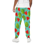 Blue Summer Watermelon Pattern Print Cotton Pants