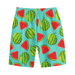 Blue Summer Watermelon Pattern Print Cotton Shorts