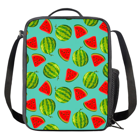 Blue Summer Watermelon Pattern Print Crossbody Lunch Bag