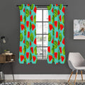 Blue Summer Watermelon Pattern Print Grommet Curtain Panels