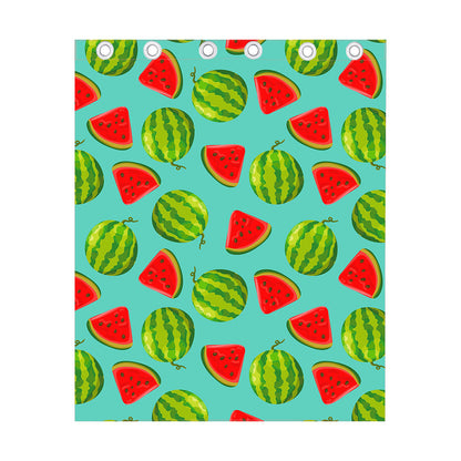 Blue Summer Watermelon Pattern Print Curtain