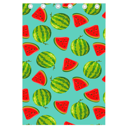 Blue Summer Watermelon Pattern Print Curtain