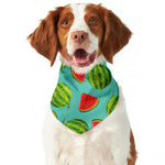 Blue Summer Watermelon Pattern Print Dog Bandana