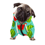 Blue Summer Watermelon Pattern Print Dog Zip Up Hoodie
