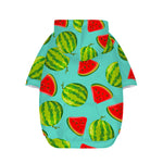 Blue Summer Watermelon Pattern Print Dog Zip Up Hoodie