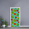 Blue Summer Watermelon Pattern Print Door Sticker