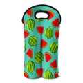 Blue Summer Watermelon Pattern Print Double Neoprene Wine Tote