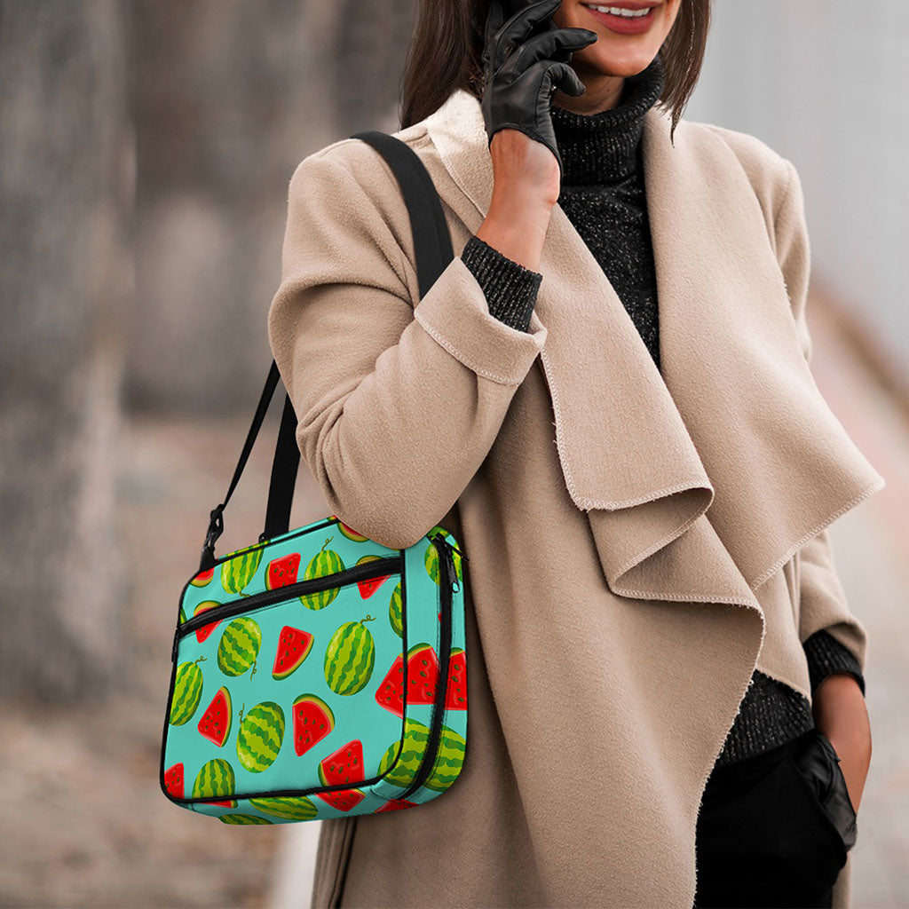 Blue Summer Watermelon Pattern Print Double Strap Bible Bag