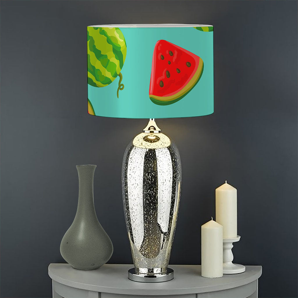 Blue Summer Watermelon Pattern Print Drum Lamp Shade